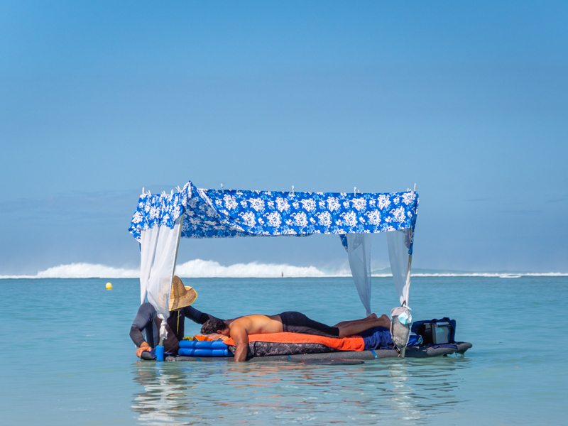 massage sur l'eau à l'ile de La Réunion