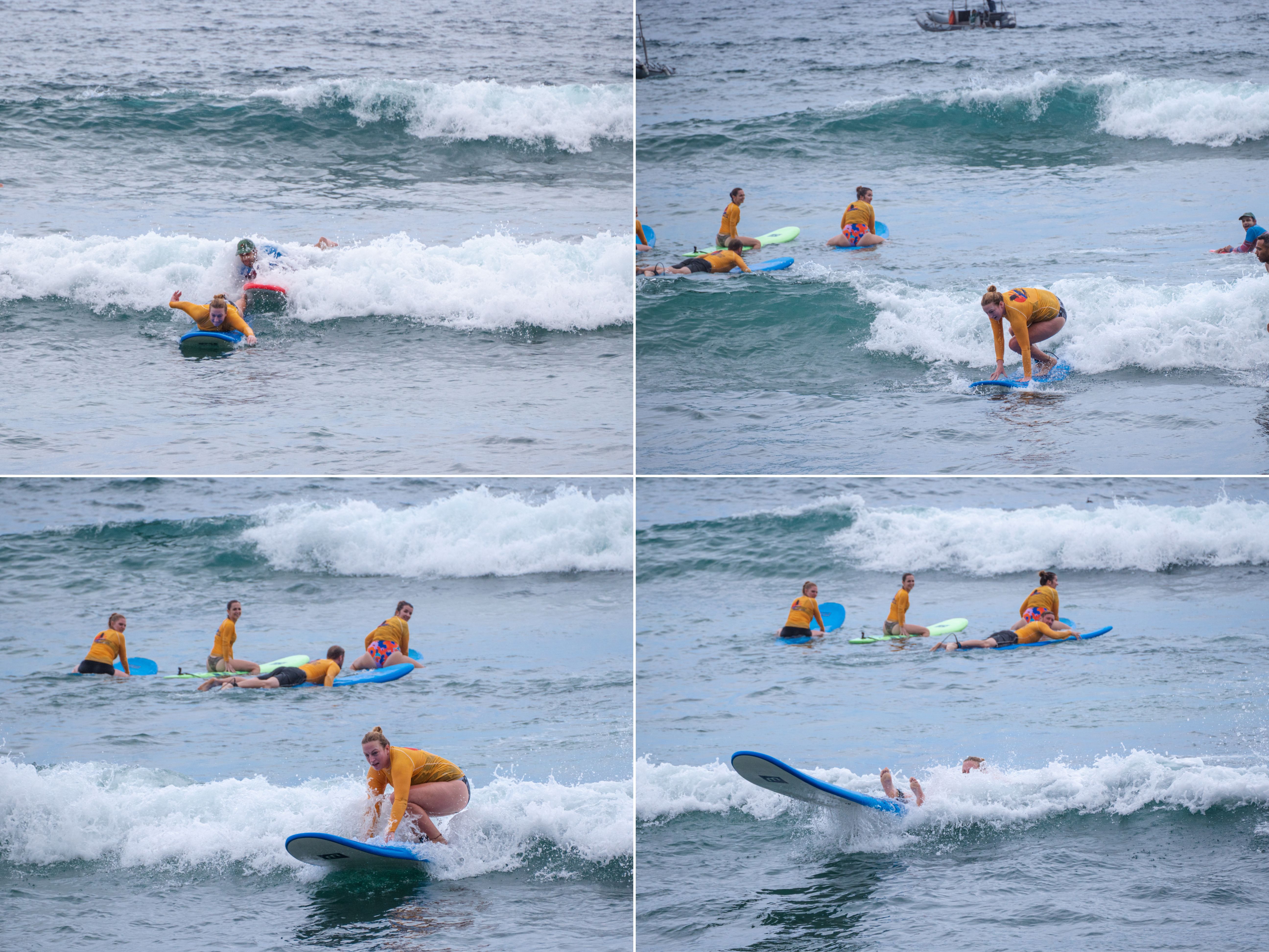 cours de surf première prise de vague