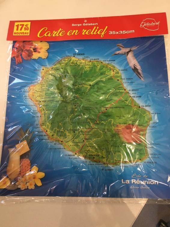 Carte en relief de l'Ile de La Réunion