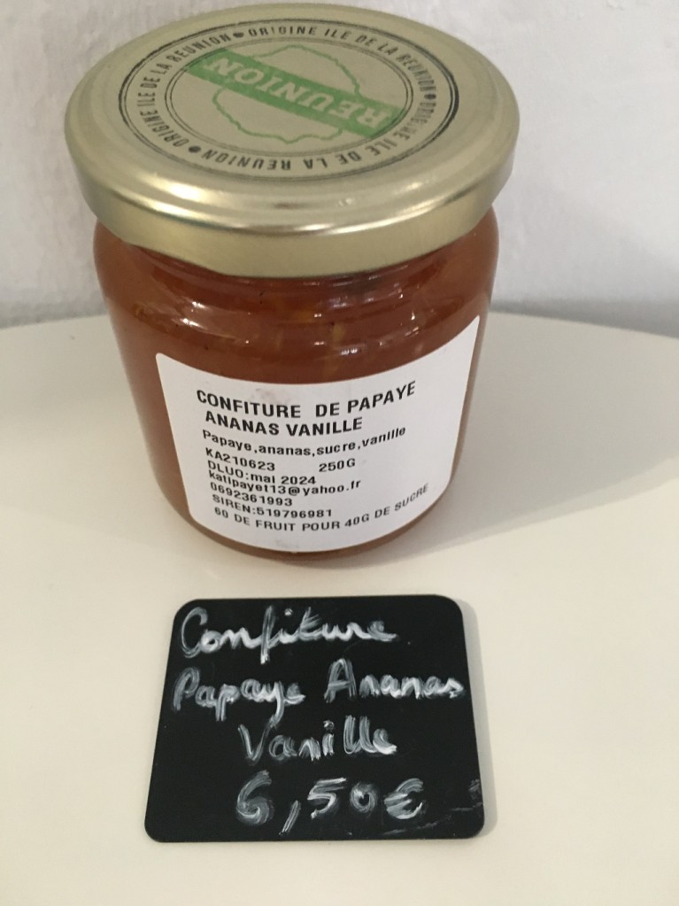 Confiture Papaye Ananas Vanille Bananeraie de Bourbon