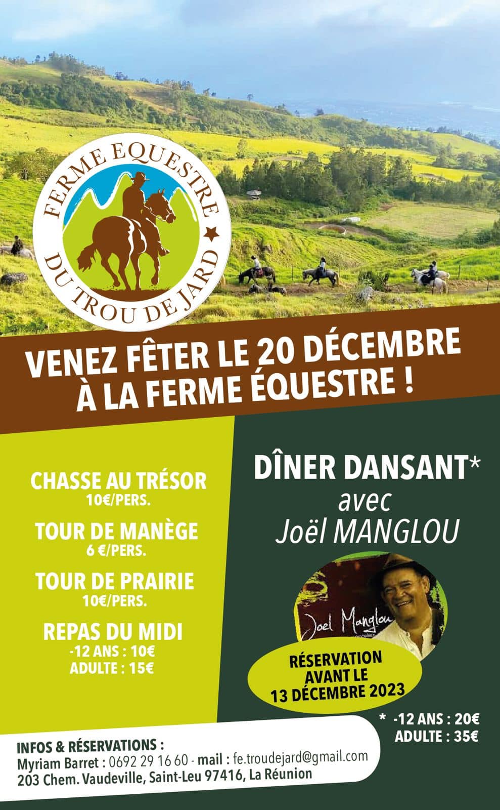 FÊTE DU 20 DÉCEMBRE À LA FERME EQUESTRE DU TROU DE JARD