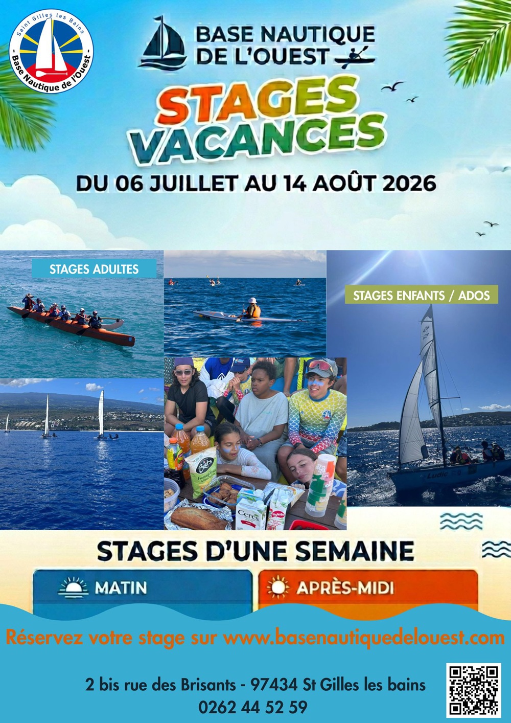 STAGES DE VACANCES DE LA BASE NAUTIQUE DE L'OUEST