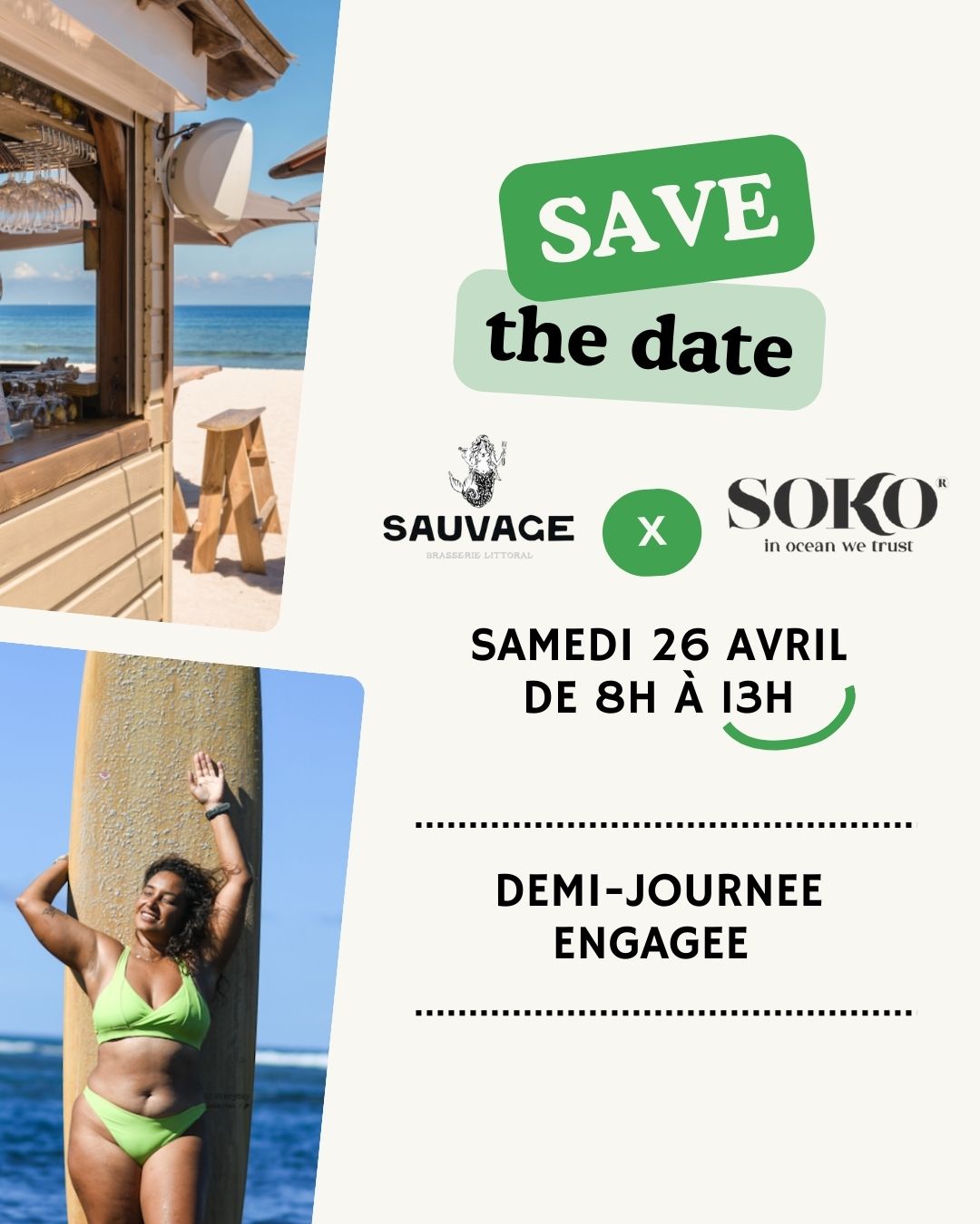 MATINÉE ÉCO BRUNCH (SENSIBILISATION) & BIKINIS - SOKO x LE SAUVAGE 