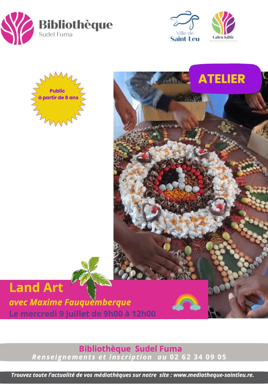 ATELIER CRÉATIF AUTOUR DU LAND ART À LA BIBLIOTHÈQUE SUDEL FUMA 