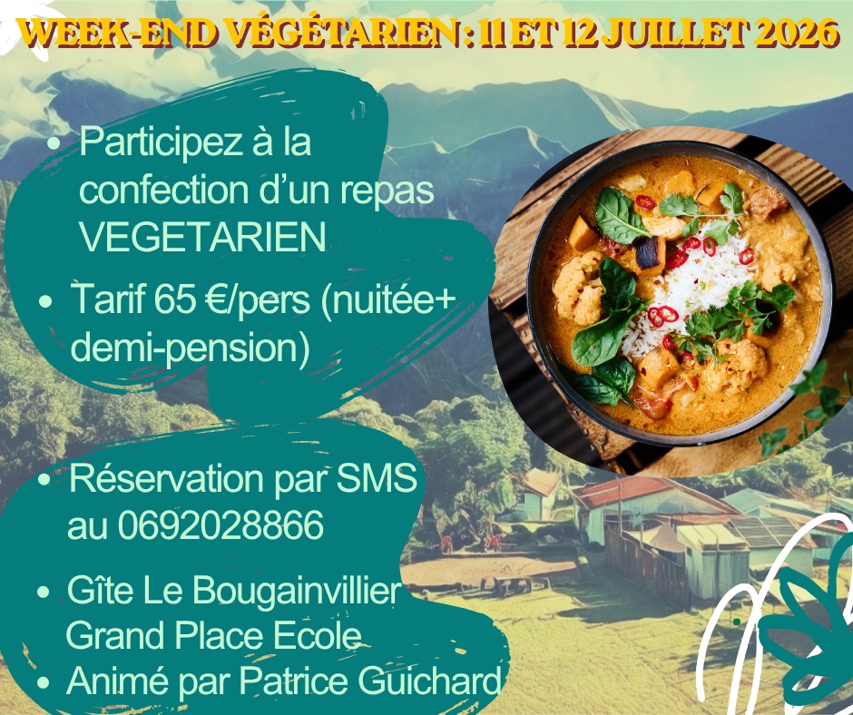 Week-end végétarien au gite le bougainvillier