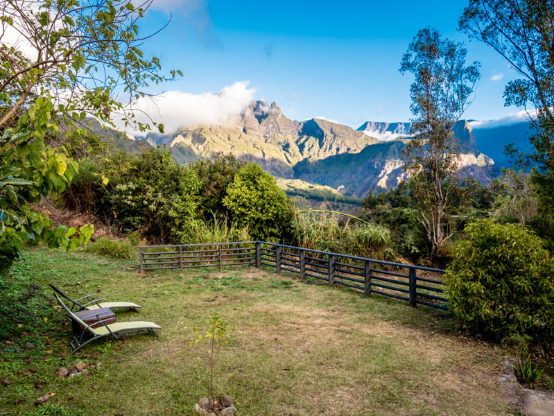 la vue depuis le gite des agapanthes à Aurère cirque de mafate